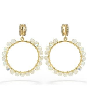 LA MENO Starlit Crystal Hoop Earrings - Metallic