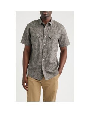 Pendleton Laramie Short Sleeve Snap-Up Western Shirt - Gray