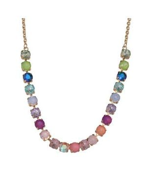 Juicy Couture Tennis Necklace With 8Mm Crystals, 16+2 Tone-Plated Tennis Jewelry - Pink