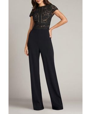 Tadashi Shoji Lace Top Crepe Jumpsuit - Blue