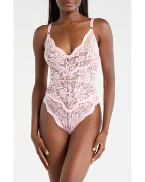 Kilo Brava Floral Lace Teddy - Pink