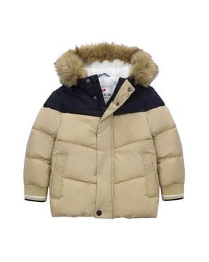 Rokka&Rolla Fleece Lined Puffer Coat With Removable Trim - Green
