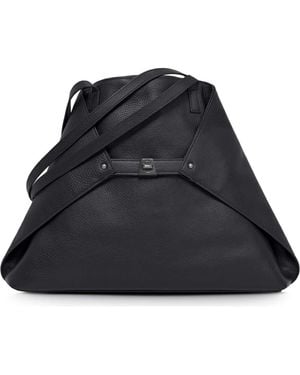 Akris 'Ai Medium Shoulder Tote' Leather Shoulder Tote - Black