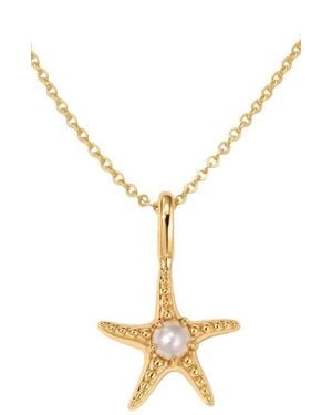 MADE BY MARY Starfish Charm Necklace - Metallic