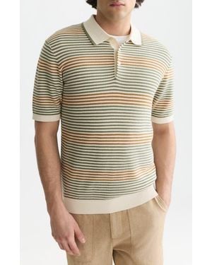 Scotch & Soda Tonal Stripe Cotton Polo Sweater - Multicolor
