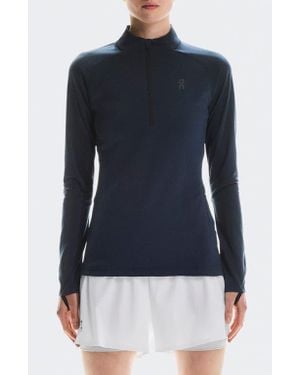 On Shoes Climate Quarter Zip Running Top - Blue
