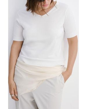 Mango V-Neck Sweater - White
