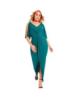June + Vie Twist-Front Dress - Green