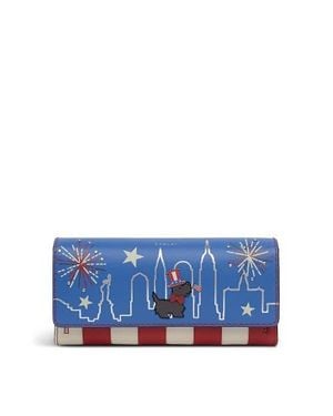 Radley Fireworks And Stripes Flapover Wallet - Blue