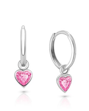 Tiny Blessings Heart Drop Classic 11Mm Huggie Hoop Earrings - White