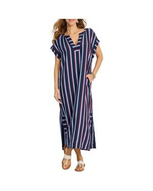 Tommy Bahama Deep Sea Stripe Caftan - Blue
