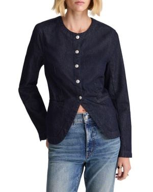 Madewell Collarless Denim Cutaway Jacket - Blue