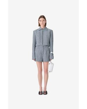 IRO Paige Cropped Zip Jacket - Blue