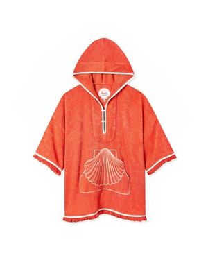 Tombolo 'Scallop' Beach Towel Top - Red