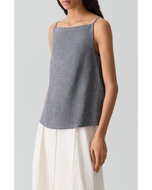 Theory Apron Front Linen Blend Twill Camisole - Gray