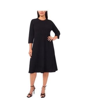 Halogen® Rib Fit & Flare Sweater Dress - Black