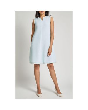 Misook Modern Fit A-Line Knit Dress - Blue