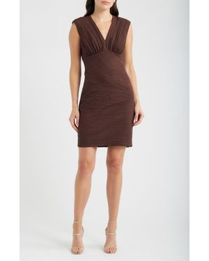 Vince Camuto Textured Body-Con Dress - Brown
