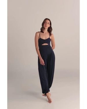 TRISKEL Solar Jumpsuit Soft Rayon Yoga Lounge - Blue