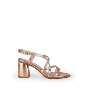 Menina Step Cloe Leather Heeled Sandal - Pink