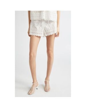 Doen Arbre Organic Cotton Eyelet Shorts - White