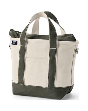 Lands' End Zip Top Canvas Tote Bag - Multicolor
