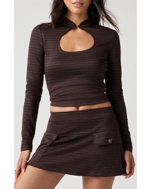Florence By Mills Keyhole Cutout Knit Top - Black