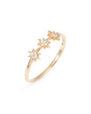 Anzie North Star Trio Ring - White