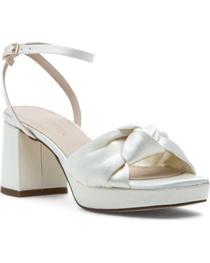 275 Central Malik Ankle Strap Platform Sandal - White