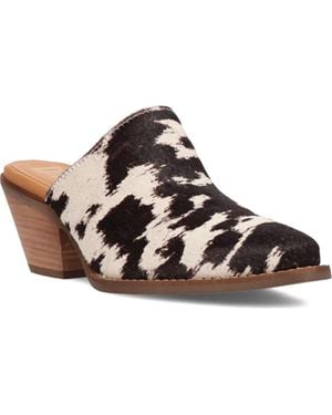 Dingo Calico Genuine Calf Hair Mule - Brown