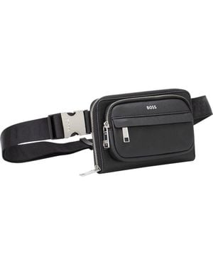 BOSS Zair Crossover Bonded Leather Belt Bag - Black