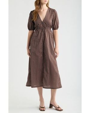 DELUC Faust Polka Dot Cotton Dress - Brown