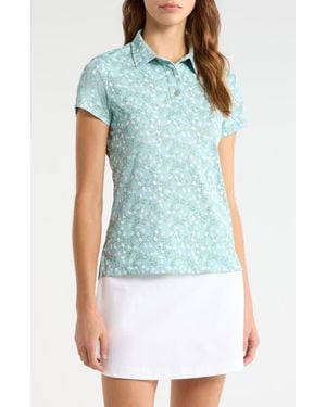 Swannies Georgia Print Golf Polo - Blue