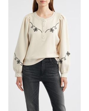Rails Hanne Puff Shoulder Sweatshirt - Natural
