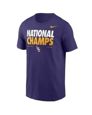 Nike Lsu Tigers 2025 Ncaa Baseball College World Series Champions T-Shirt - Blue