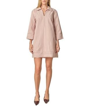 English Factory Stripe Collar Minidress - Pink