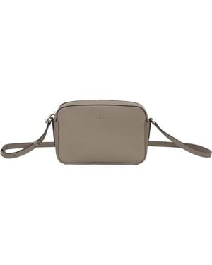 HUGO Lenah Leather Crossbody Bag - Gray