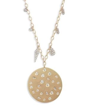 Meira T Diamond Medallion Pendant Necklace - White