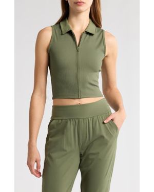 Travis Mathew Midline Zip Polo Tank - Green