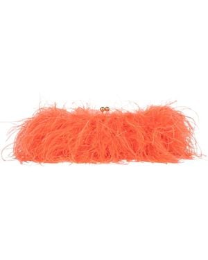 Jeffrey Campbell Animal Feather Clutch - Orange