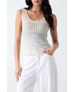 Guess Rosalyn Metallic Pointelle Sweater Tank - White