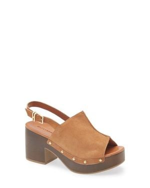 BOTTER Slingback Peep Toe Platform Sandal - Brown