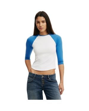 Cotton On 90S Baby Raglan 3/4 Tee - Blue