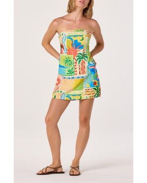 Astr Fatima Strapless Minidress - Multicolor
