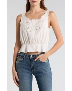 RE/DONE Jerry Eyelet Tank - White
