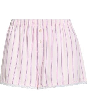 Open Edit Lace Trim Twill Boxer Shorts - Pink