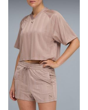 PUMA League Jersey Crop Top - Pink