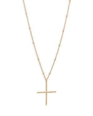 Kiara by Ki-Ele Dainty Cross Pendant Necklace - Metallic