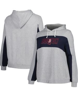 Profile Boston Sox Plus Size Pullover Jersey Hoodie - Gray