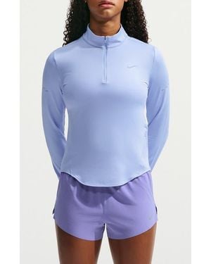 Nike Swift Dri-Fit Uv Half Zip Running Top - Blue